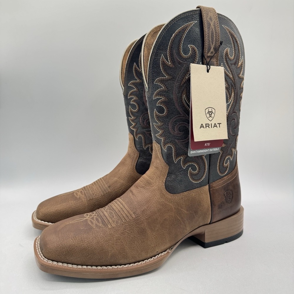 Ariat Lasco Western Boots Men's Size 9 D Blue Leather Bantam Weight - Picture 16 of 16